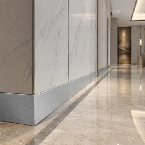 Aluminum Baseboard 80mm Brushed Silver Match Marble PVC Wall Panel Hotel WYRAX (2) Aluminum Baseboard 80mm Brushed Silver Match Marble PVC Wall Panel Hotel WYRAX