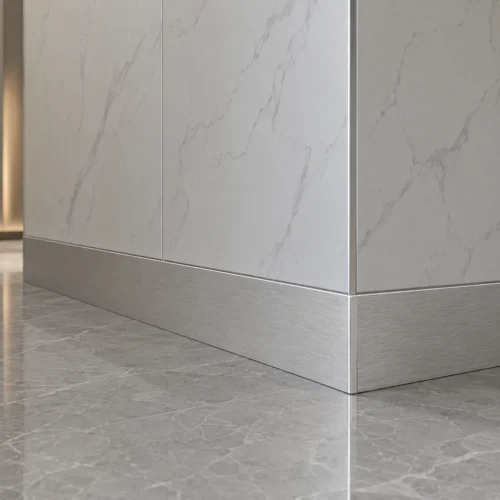 Aluminum Baseboard 80mm Brushed Silver Match Marble PVC Wall Panel Hotel WYRAX (4) Aluminum Baseboard 80mm Brushed Silver Match Marble PVC Wall Panel Hotel WYRAX