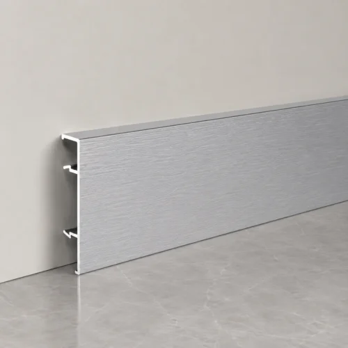 Aluminum Baseboard 80mm Brushed Silver Match Marble PVC Wall Panel Hotel WYRAX (8) Aluminum Baseboard 80mm Brushed Silver Match Marble PVC Wall Panel Hotel WYRAX