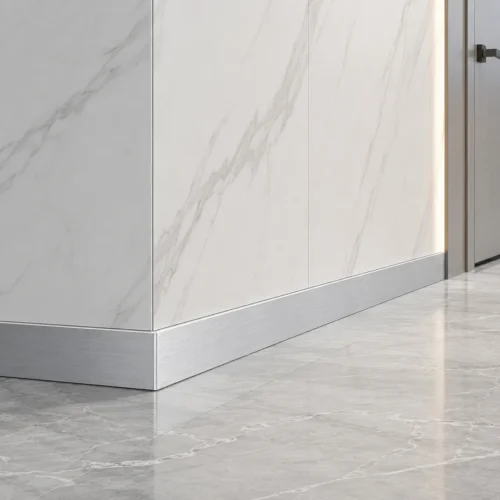 Aluminum Skirting Board 60mm Brushed Silver Commercial Hotel Interior Finishing WYRAX (3) Aluminum Skirting Board 60mm Brushed Silver Commercial Hotel Interior Finishing WYRAX