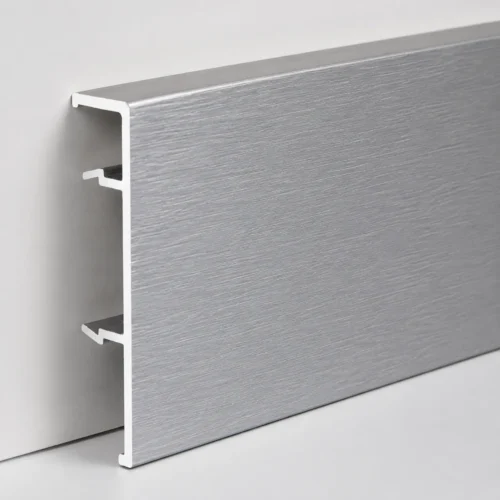 Aluminum Skirting Board 60mm Brushed Silver Commercial Hotel Interior Finishing WYRAX (6) Aluminum Skirting Board 60mm Brushed Silver Commercial Hotel Interior Finishing WYRAX