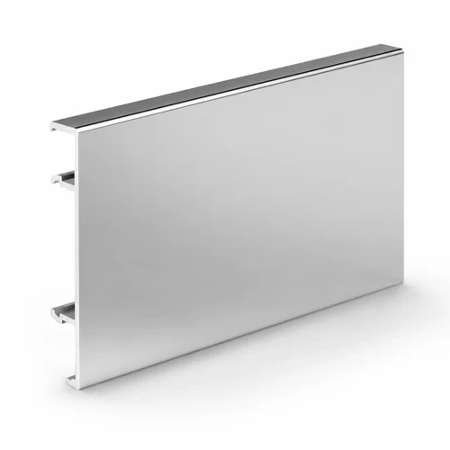 Aluminum Skirting Board 60mm Polished Silver High Gloss Commercial Finishing WYRAX
