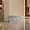 Aluminum Skirting Board 60mm Polished Silver High Gloss Commercial Finishing WYRAX