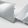 Aluminum Skirting Board 60mm Polished Silver High Gloss Commercial Finishing WYRAX