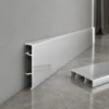 Aluminum Skirting Board 60mm Polished Silver High Gloss Commercial Finishing WYRAX