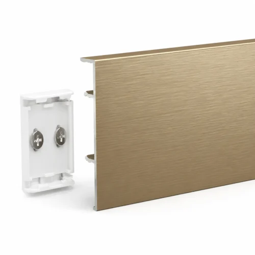 Aluminum Skirting Board 80mm Champagne Gold Luxury Hotel Commercial Interior WYRAX