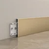 Aluminum Skirting Board 80mm Champagne Gold Luxury Hotel Commercial Interior WYRAX