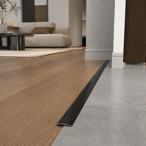 Aluminum T-Molding Strip Matte Black Floor Transition Modern Commercial Interior WYRAX