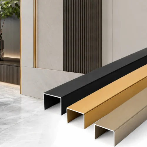 Aluminum U-Channel Champagne Gold Premium Interior Edge Trim Commercial WYRAX (8) Aluminum U-Channel Champagne Gold Premium Interior Edge Trim Commercial WYRAX