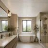 PVC Matte White Ceiling Panel Waterproof Minimalist Bathroom Commercial Use WYRAX