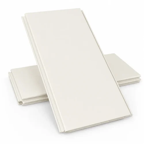 PVC Waterproof Ceiling Tile Cream White 300×600mm Hotel Bathroom Easy Click Install WYRAX