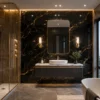 UV Marble Wall Panel Grey Stone Texture High Gloss Hotel Lobby Commercial Interior WYRAX_3 PVC UV Marble Wall Panel Black Gold Marble Pattern Premium Hotel Restaurant Commercial WYRAX