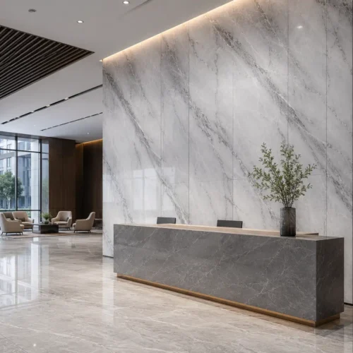 UV Marble Wall Panel Grey White Vein Scratch Resistant Commercial Engineering Project WYRAX_2 UV Marble Wall Panel Grey White Vein Scratch Resistant Commercial Engineering Project WYRAX