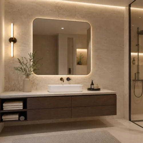 UV Wall Panel Beige Stone Look Moisture Resistant Bathroom Hotel Project WYRAX_4 UV Wall Panel Beige Stone Look Moisture Resistant Bathroom Hotel Project WYRAX