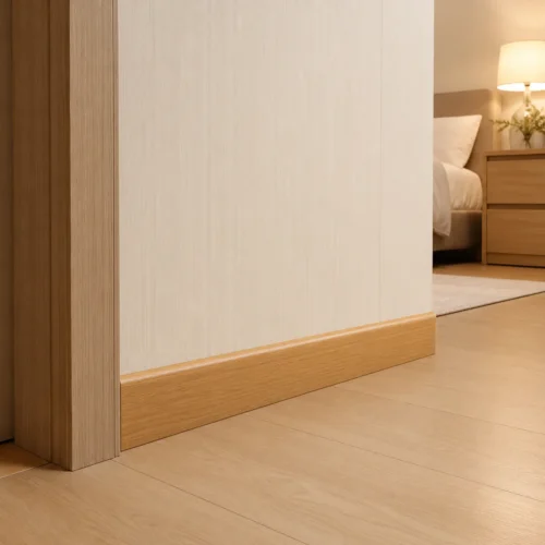 WPC Baseboard 60mm Light Oak Wood Grain Waterproof Hotel Commercial Interior WYRAX-3 WPC Baseboard 60mm Light Oak Wood Grain Waterproof Hotel Commercial Interior WYRAX