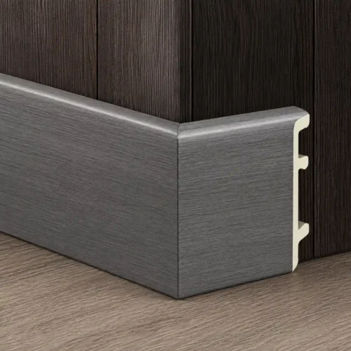 WPC Baseboard 80mm Smoke Grey Grain Modern Commercial Hotel Interior WYRAX-2 WPC Baseboard 80mm Smoke Grey Grain Modern Commercial Hotel Interior WYRAX