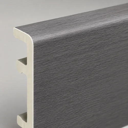 WPC Baseboard 80mm Smoke Grey Grain Modern Commercial Hotel Interior WYRAX-3 WPC Baseboard 80mm Smoke Grey Grain Modern Commercial Hotel Interior WYRAX