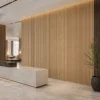 WPC Fluted Wall Panel Beige Wood Grain Hotel Lobby Commercial Interior Project WYRAX_2 WPC Fluted Wall Panel Beige Wood Grain Hotel Lobby Commercial Interior Project WYRAX