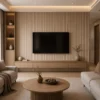 WPC Fluted Wall Panel Beige Wood Grain Hotel Lobby Commercial Interior Project WYRAX_4 WPC Fluted Wall Panel Beige Wood Grain Hotel Lobby Commercial Interior Project WYRAX