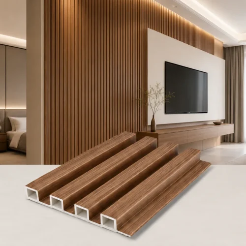 WPC Fluted Wall Panel Light Oak Wood Grain Waterproof Hotel Commercial Project WYRAX_6 WPC Fluted Wall Panel Light Oak Wood Grain Waterproof Hotel Commercial Project WYRAX
