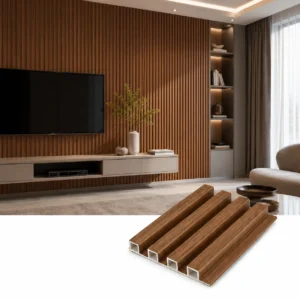 WPC Fluted Wall Panel, Light Oak Wood Grain | Wyrax