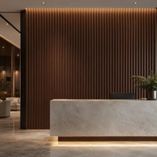 WPC Grille Wall Panel Dark Walnut Grain Premium Restaurant Hotel Interior Commercial WYRAX_2 WPC Grille Wall Panel Dark Walnut Grain Premium Restaurant Hotel Interior Commercial WYRAX