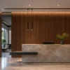 WPC Grille Wall Panel Walnut Wood Grain Interior Decorative Restaurant Hotel Commercial WYRAX_2 WPC Grille Wall Panel Walnut Wood Grain Interior Decorative Restaurant Hotel Commercial WYRAX