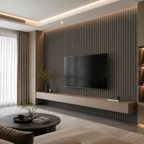 WPC Grooved Wall Panel Grey Easy Install Office Commercial Project Interior WYRAX_4 WPC Grooved Wall Panel Grey Easy Install Office Commercial Project Interior WYRAX