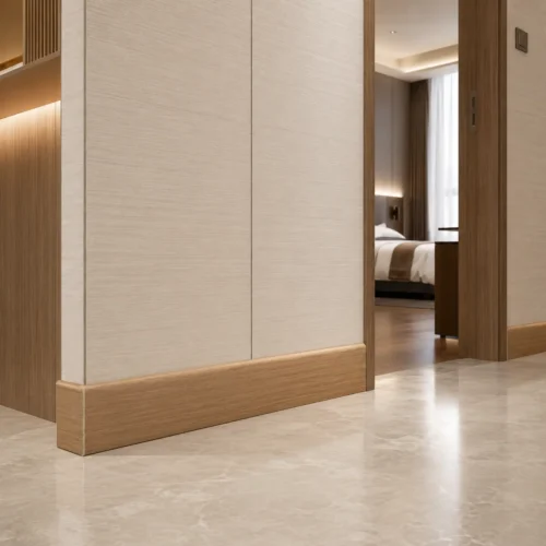 WPC Skirting 100mm Height Light Oak Grain High Skirting Board Commercial Hotel WYRAX-2 WPC Skirting 100mm Height Light Oak Grain High Skirting Board Commercial Hotel WYRAX