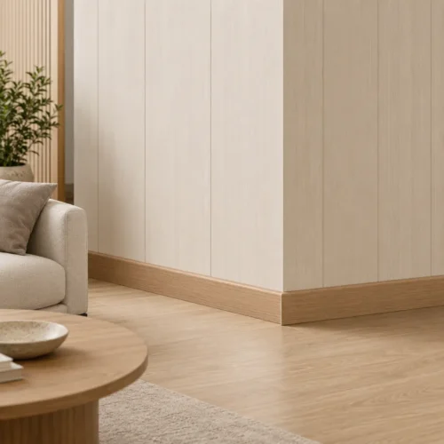 WPC Skirting 100mm Height Light Oak Grain High Skirting Board Commercial Hotel WYRAX-4 WPC Skirting 100mm Height Light Oak Grain High Skirting Board Commercial Hotel WYRAX