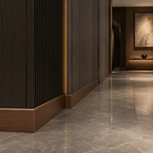 WPC Skirting 100mm Walnut Grain Premium Hotel Lobby Commercial Interior WYRAX-2 WPC Skirting 100mm Walnut Grain Premium Hotel Lobby Commercial Interior WYRAX