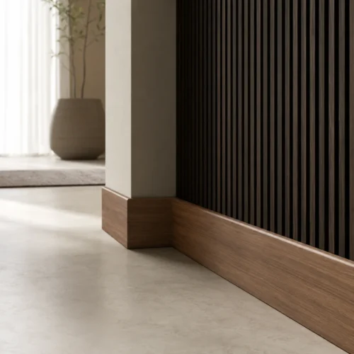 WPC Skirting 100mm Walnut Grain Premium Hotel Lobby Commercial Interior WYRAX-3 WPC Skirting 100mm Walnut Grain Premium Hotel Lobby Commercial Interior WYRAX