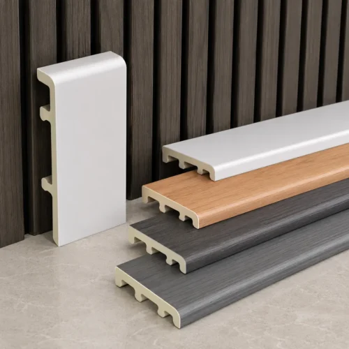 WPC Skirting 100mm Walnut Grain Premium Hotel Lobby Commercial Interior WYRAX-7 WPC Skirting 100mm Walnut Grain Premium Hotel Lobby Commercial Interior WYRAX