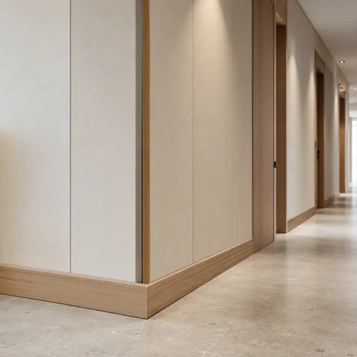 WPC Skirting Board 80mm Beige Wood Grain Match Wall Panel Commercial Project WYRAX-2 WPC Skirting Board 80mm Beige Wood Grain Match Wall Panel Commercial Project WYRAX