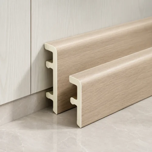 WPC Skirting Board 80mm Beige Wood Grain Match Wall Panel Commercial Project WYRAX-6 WPC Skirting Board 80mm Beige Wood Grain Match Wall Panel Commercial Project WYRAX