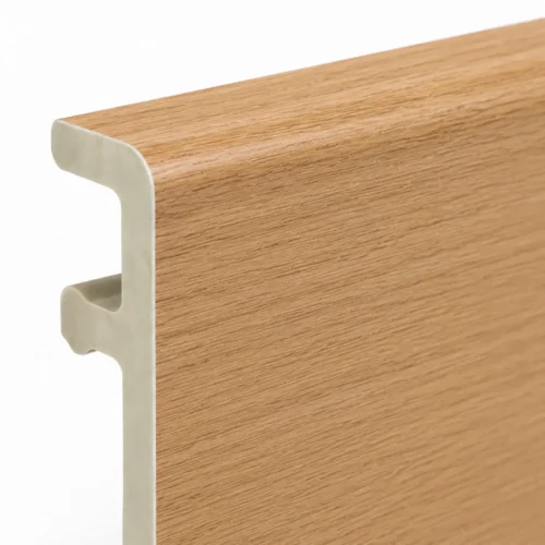 WPC Skirting Board 80mm Height Light Oak Grain Matching WPC Wall Panel Commercial WYRAX-3 WPC Skirting Board 80mm Height Light Oak Grain Matching WPC Wall Panel Commercial WYRAX