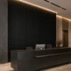 WPC Slat Wall Panel Matte Black Modern Interior Commercial Office Restaurant WYRAX_2 WPC Slat Wall Panel Matte Black Modern Interior Commercial Office Restaurant WYRAX