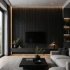 WPC Slat Wall Panel Matte Black Modern Interior Commercial Office Restaurant WYRAX_4 WPC Slat Wall Panel Matte Black Modern Interior Commercial Office Restaurant WYRAX