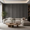 WPC Vertical Groove Wall Panel Charcoal Grey Bar Hotel Commercial Interior Project WYRAX