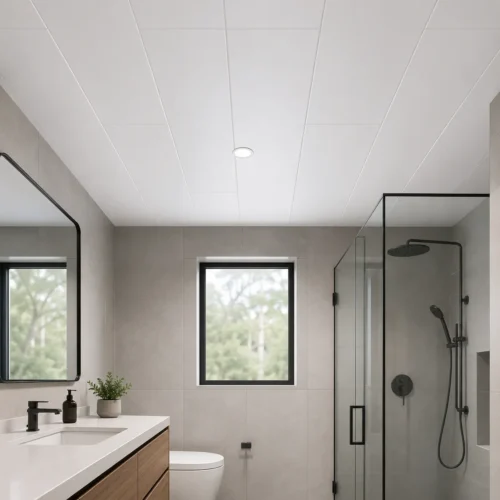Waterproof PVC Ceiling Panel White 300×600mm Bathroom Toilet Click Install Commercial WYRAX