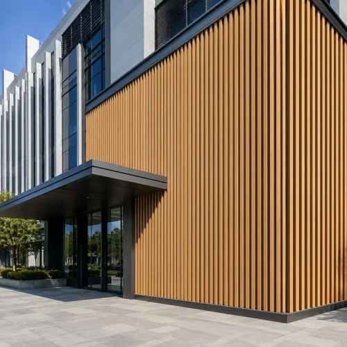 ASA Outdoor WPC Grille Panel Weather Resistant Exterior Wall Cladding Commercial Project WYRAX 1 ASA Outdoor WPC Grille Panel Weather Resistant Exterior Wall Cladding Commercial Project WYRAX