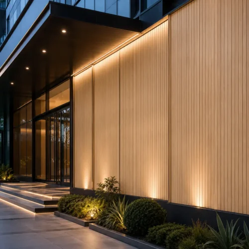 ASA Outdoor WPC Slat Panel Dark Wood Texture UV Resistant Modern Exterior Wall WYRAX 1 ASA Outdoor WPC Slat Panel Dark Wood Texture UV Resistant Modern Exterior Wall WYRAX
