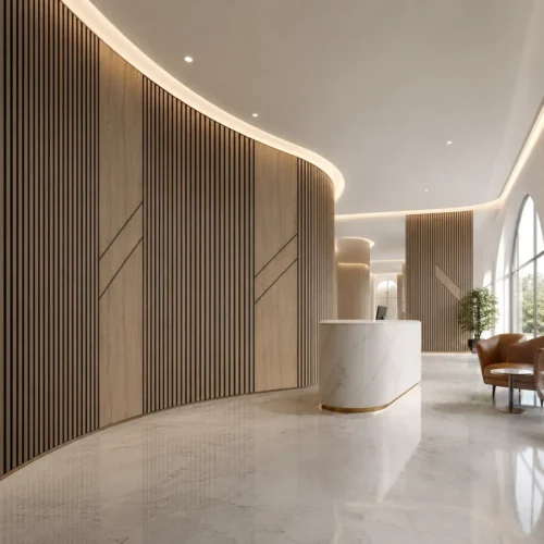 Flexible Wood Slat Acoustic Panel Curved Wall Decoration Hotel Office Engineering Project WYRAX_1 Flexible Wood Slat Acoustic Panel Curved Wall Decoration Hotel Office Engineering Project WYRAX