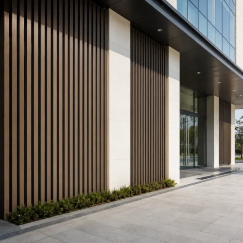 Outdoor WPC Grille Wall Panel Custom Color Wood Grain Bulk Order Engineering Project WYRAX 1 Outdoor WPC Grille Wall Panel Custom Color Wood Grain Bulk Order Engineering Project WYRAX