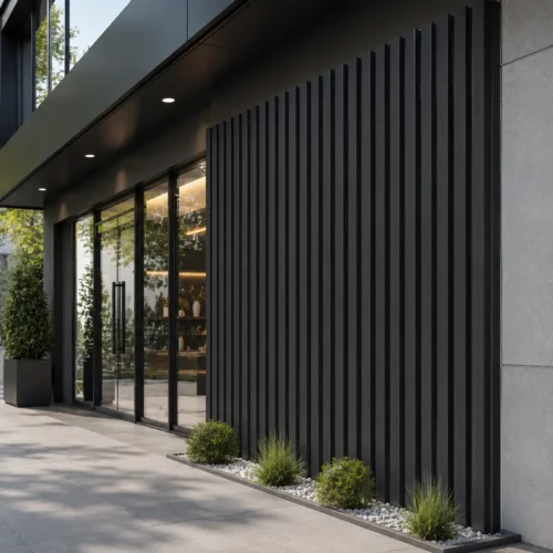 Outdoor WPC Slat Wall Panel Weather Resistant Storefront Facade Commercial Renovation WYRAX 4 Outdoor WPC Slat Wall Panel Weather Resistant Storefront Facade Commercial Renovation WYRAX