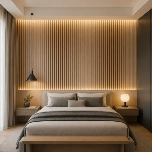 PVC Veneer Acoustic Slat Panel Waterproof Surface Commercial Wall Cladding Hotel Project WYRAX_7 PVC Veneer Acoustic Slat Panel Waterproof Surface Commercial Wall Cladding Hotel Project WYRAX