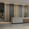 Teak Wood Veneer Acoustic Panel Linear Slat Design Commercial Interior Wall Project WYRAX_1 Teak Wood Veneer Acoustic Panel Linear Slat Design Commercial Interior Wall Project WYRAX