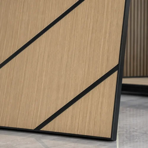 Teak Wood Veneer Acoustic Panel Linear Slat Design Commercial Interior Wall Project WYRAX_7 Teak Wood Veneer Acoustic Panel Linear Slat Design Commercial Interior Wall Project WYRAX