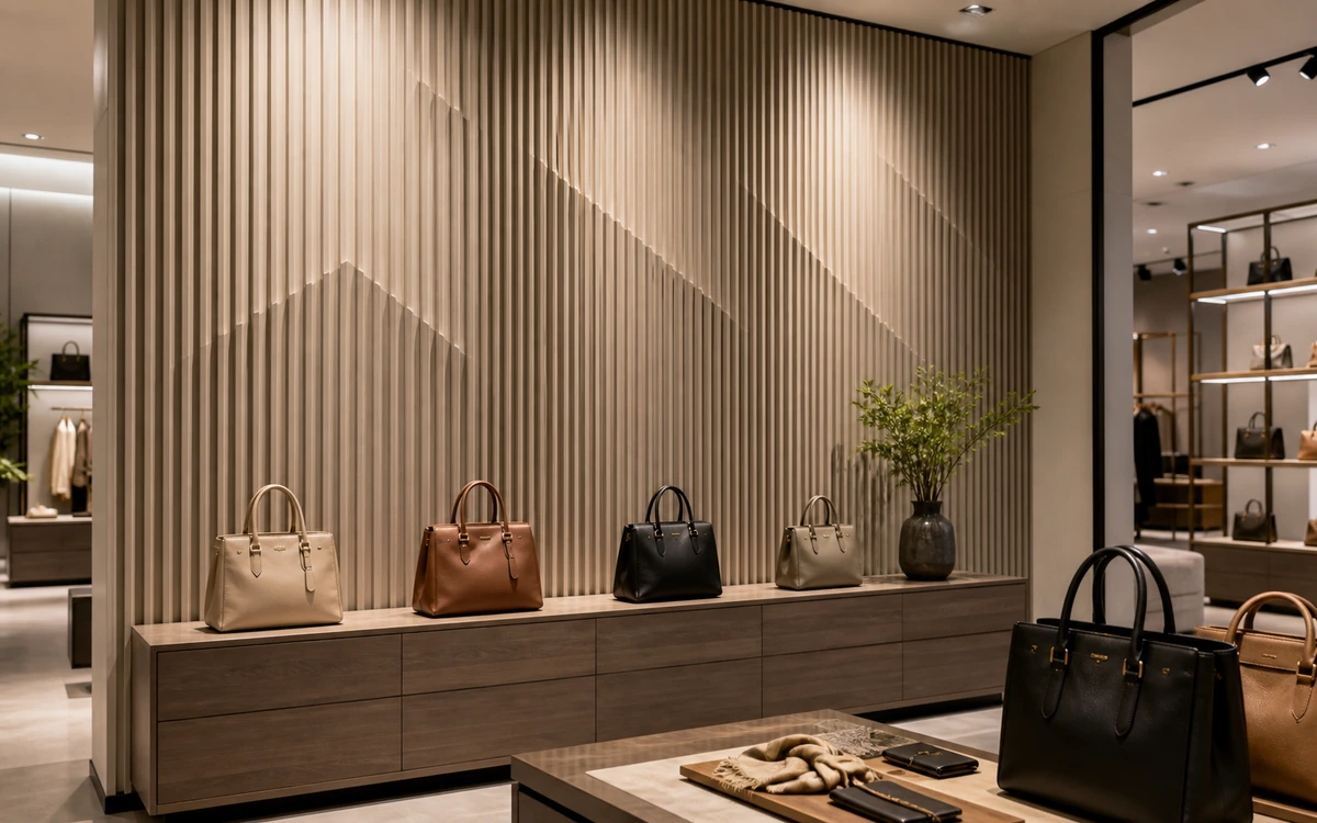 decorative 3D wall panels for retail store and showroom design