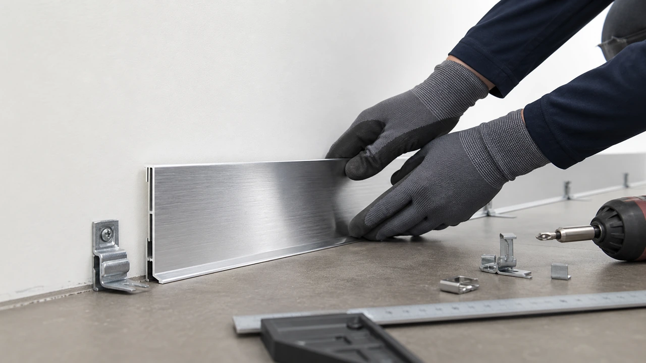 aluminum skirting board installation process for interior wall projects